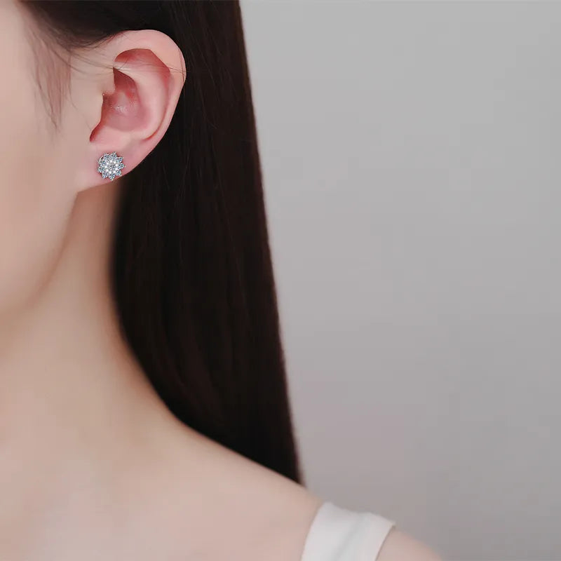 925 Sterling Silver Moissanite Zircon Stud Earrings – photo 4 – Avaiya Gems