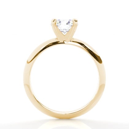 4 Prong Setting Round Diamond Plain Engagement Ring – alternate view