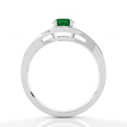 Prong Setting Round Emerald Solitaire Ring – alternate view