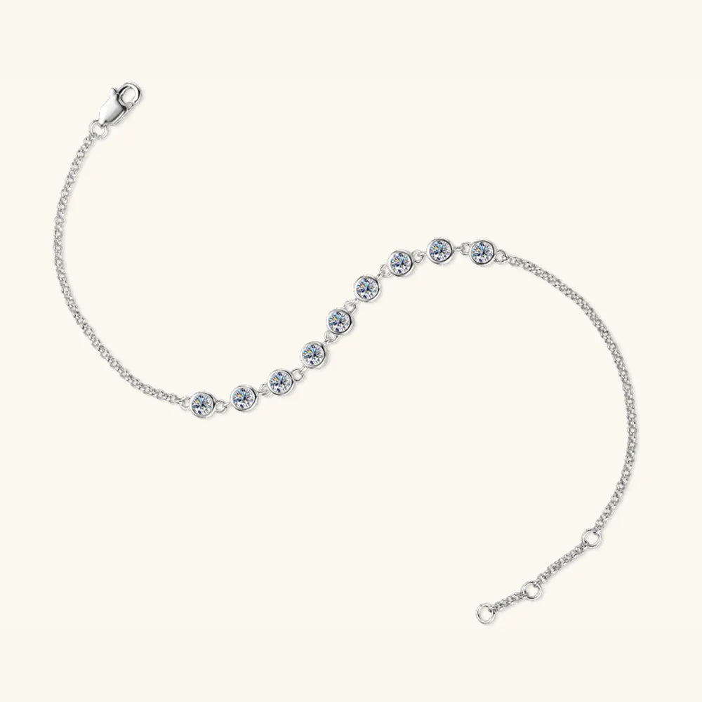 Inlaid Moissanite 925 Sterling Silver Bracelet – photo 8 – Avaiya Gems