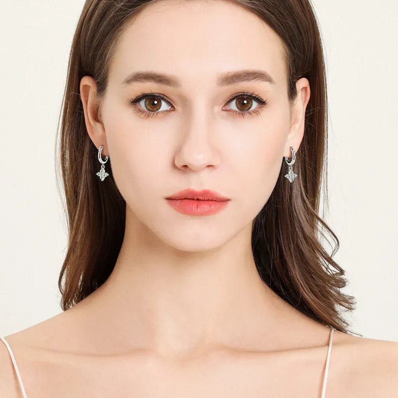 925 Sterling Silver Moissanite Hoop Drop Earrings – Avaiya Gems