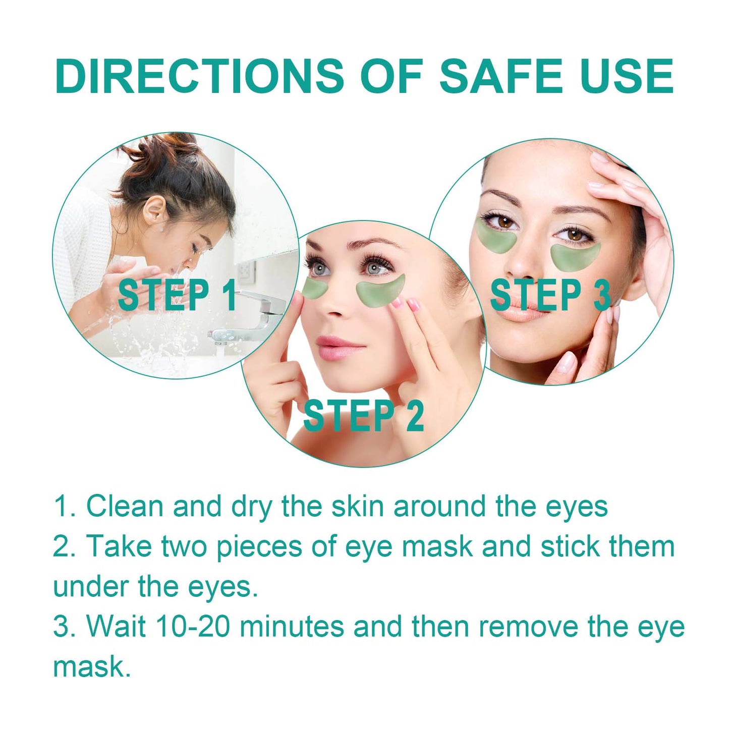 Chlorella Vera Hydrogel Eye Mask, Moisturizing Desalination Eye Grain Compact Fine Grain Soft Ski... – photo 7 – Avaiya Gems