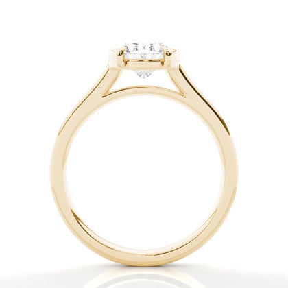 Semi Bezel Look Dual Shank Solitaire Engagement Ring – alternate view