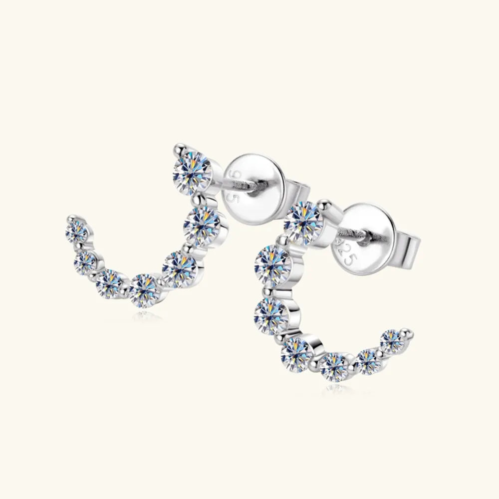 925 Sterling Silver Inlaid Moissanite Stud Earrings – photo 4 – Avaiya Gems