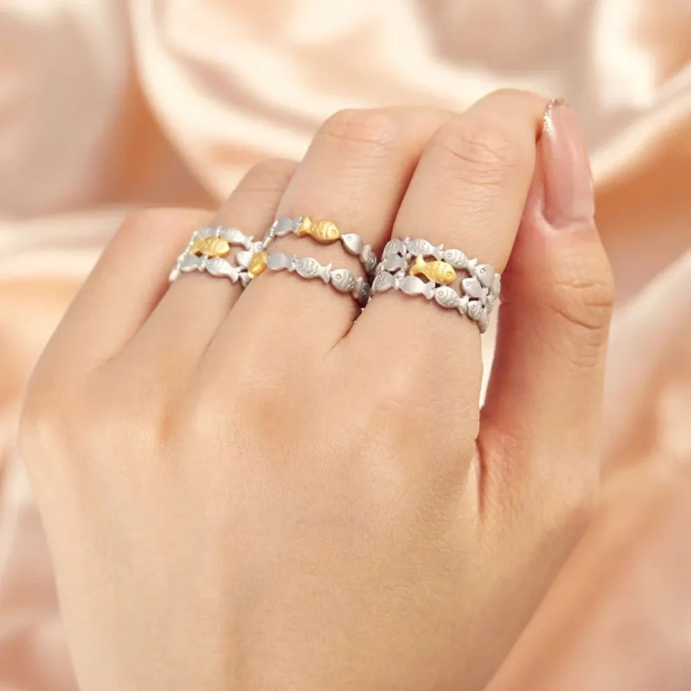 925 Sterling Silver Fish Open Ring – photo 7 – Avaiya Gems