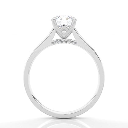 4 Prong Setting Round Moissanite Side Stone Engagement Ring – alternate view