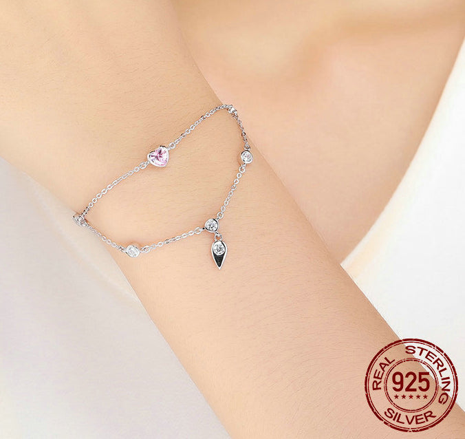 Ladies' Sweetheart 925 Silver Bracelet – photo 3 – Avaiya Gems