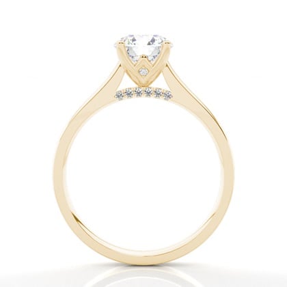 4 Prong Setting Round Diamond Side Stone Engagement Ring – alternate view