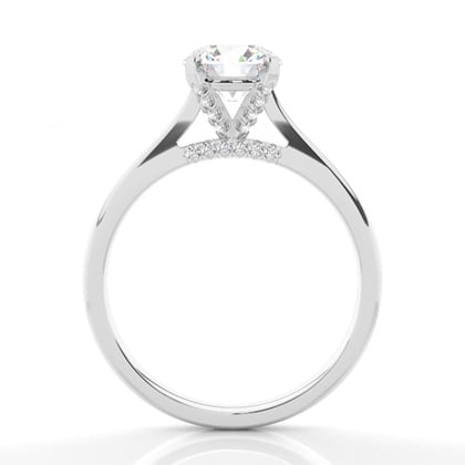 4 Prong Setting Round Diamond Side Stone Engagement Ring – alternate view