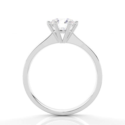 Prong Setting Round Diamond Plain Engagement Ring – alternate view