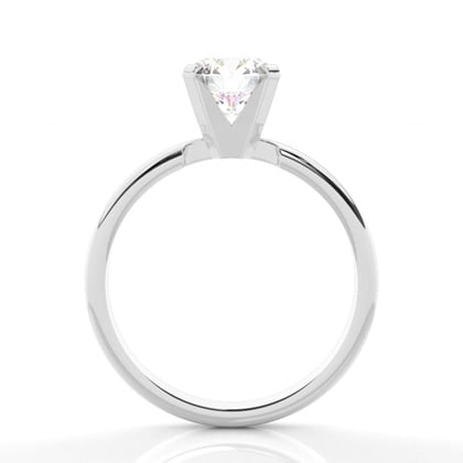 4 Prong Setting Round Diamond Plain Engagement Ring – alternate view