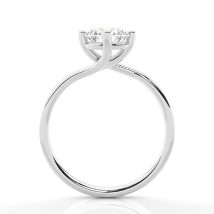 4 Prong Setting Round Diamond Plain Engagement Ring – alternate view