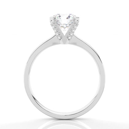 4 Prong Setting Round Diamond Side Stone Engagement Ring – alternate view
