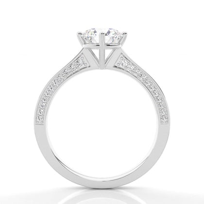 4 Prong Setting Round Diamond Side Stone Engagement Ring – alternate view