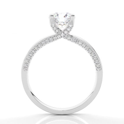 4 Prong Setting Round Diamond Side Stone Engagement Ring – alternate view
