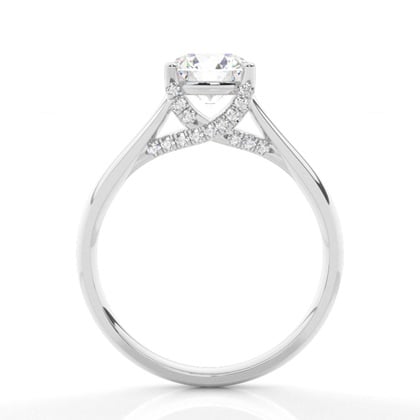 4 Prong Setting Round Diamond Side Stone Engagement Ring – alternate view