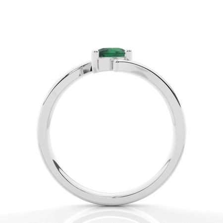 Prong Setting Pear Emerald Solitaire Ring – alternate view
