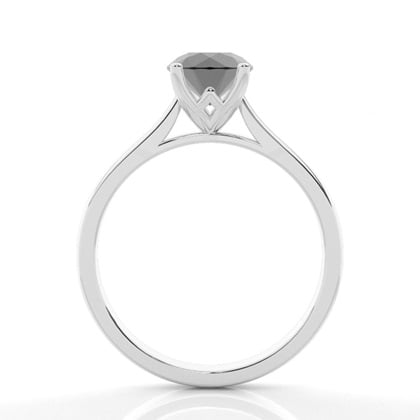 Round Black Diamond Solitaire Engagement Ring – alternate view