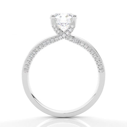 4 Prong Setting Round Moissanite Side Stone Engagement Ring – alternate view