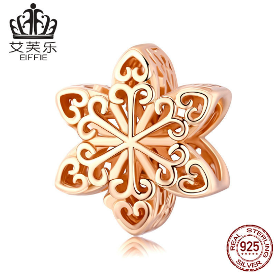 Eiffie Winter Snowflakes Send Girlfriend Gift S925 Sterling Silver Bracelet Silver Beads SCC719 – photo 2 – Avaiya Gems