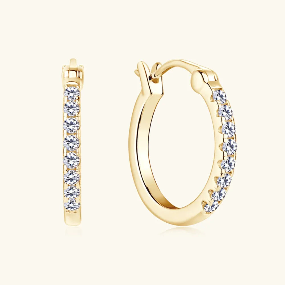 925 Sterling Silver Moissanite Huggie Earrings – photo 3 – Avaiya Gems