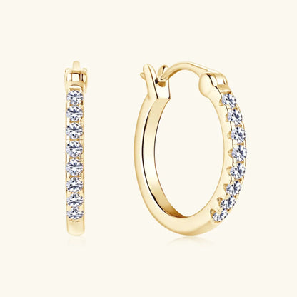 925 Sterling Silver Moissanite Huggie Earrings – photo 3 – Avaiya Gems