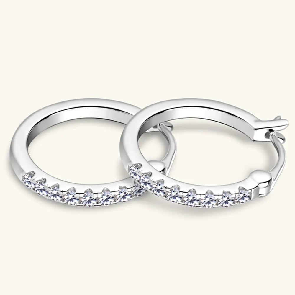 925 Sterling Silver Moissanite Huggie Earrings – photo 8 – Avaiya Gems