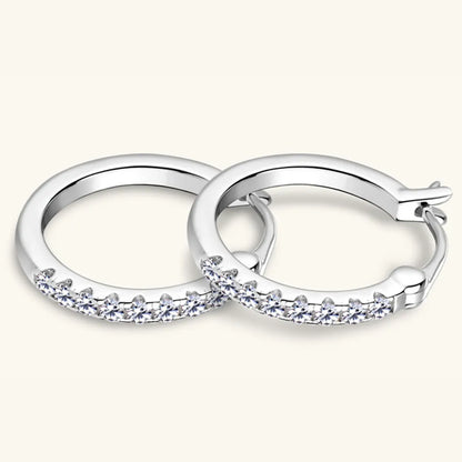 925 Sterling Silver Moissanite Huggie Earrings – photo 8 – Avaiya Gems