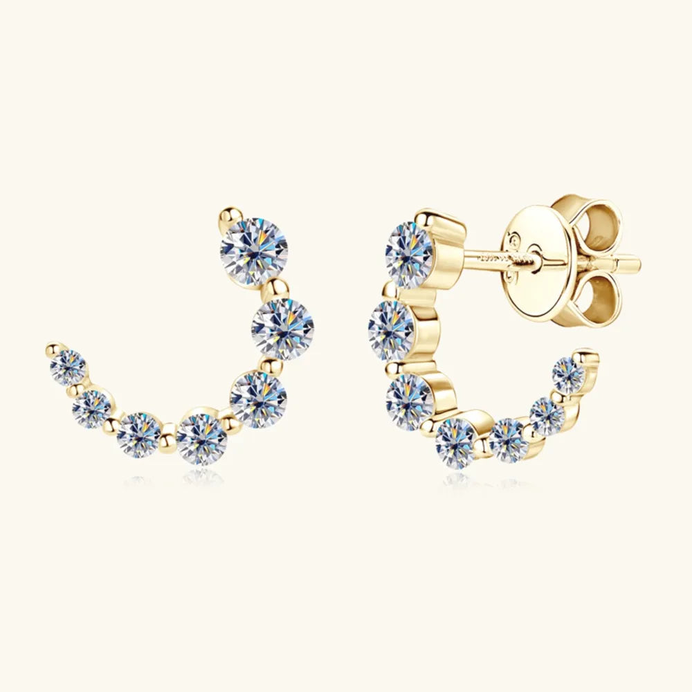 925 Sterling Silver Inlaid Moissanite Stud Earrings – photo 2 – Avaiya Gems