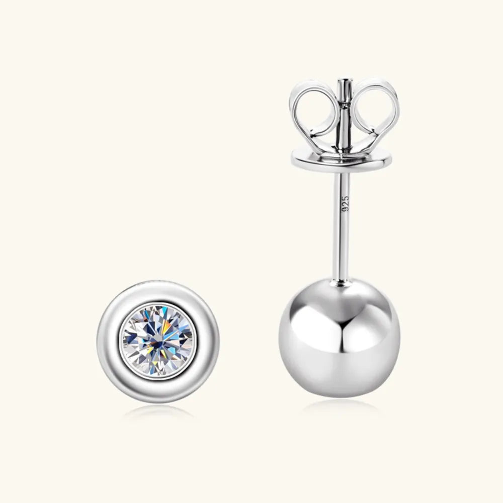 Moissanite 925 Sterling Silver Stud Earrings – photo 2 – Avaiya Gems