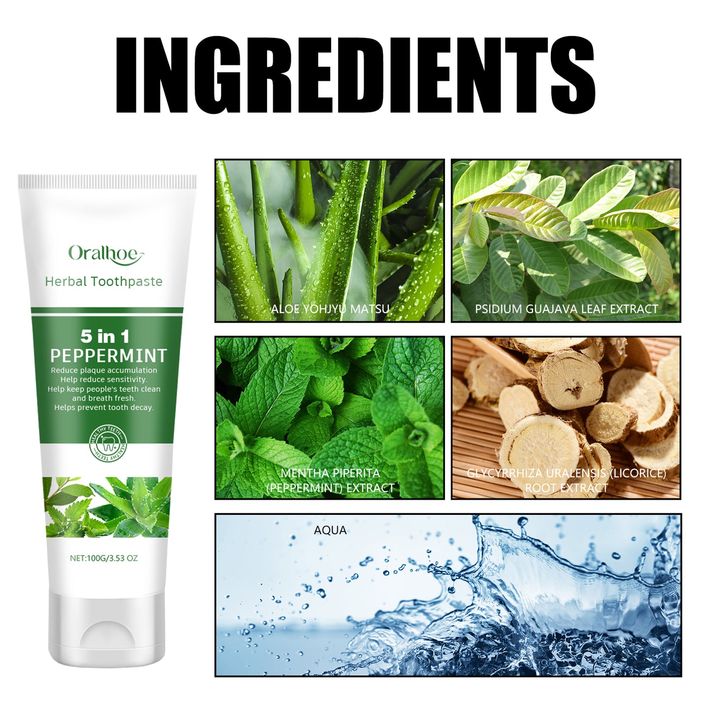 Aloe Whitening Toothpaste Cleans Mouth, Removes Odor, Freshens Breath, Removes Stains, Brighens T... – photo 6 – Avaiya Gems
