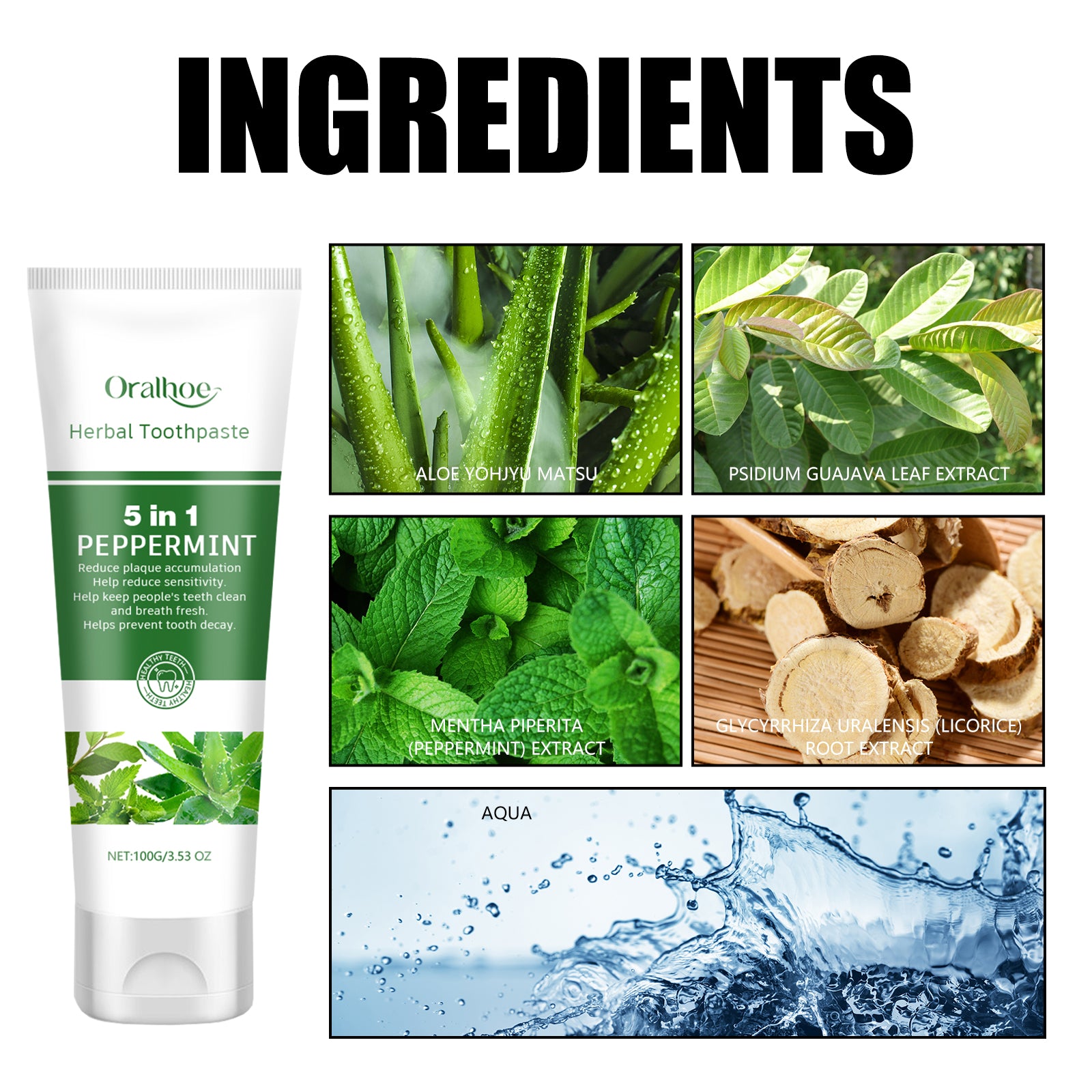 Aloe Whitening Toothpaste Cleans Mouth, Removes Odor, Freshens Breath, Removes Stains, Brighens T... – photo 6 – Avaiya Gems