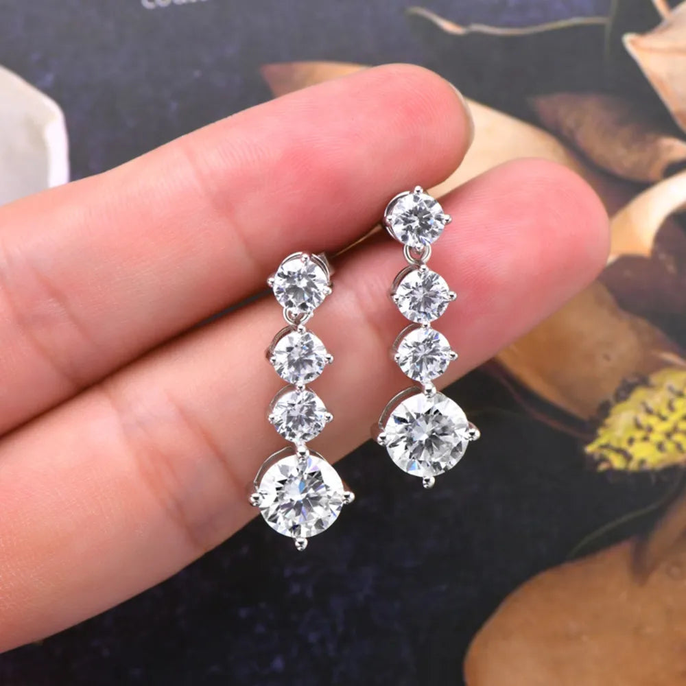 4 Carat Moissanite 925 Sterling Silver Earrings – photo 7 – Avaiya Gems