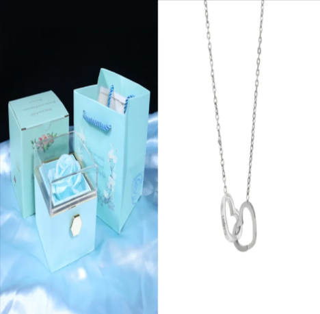 Personalized Double Heart Name Necklace – Custom Engraved Gift