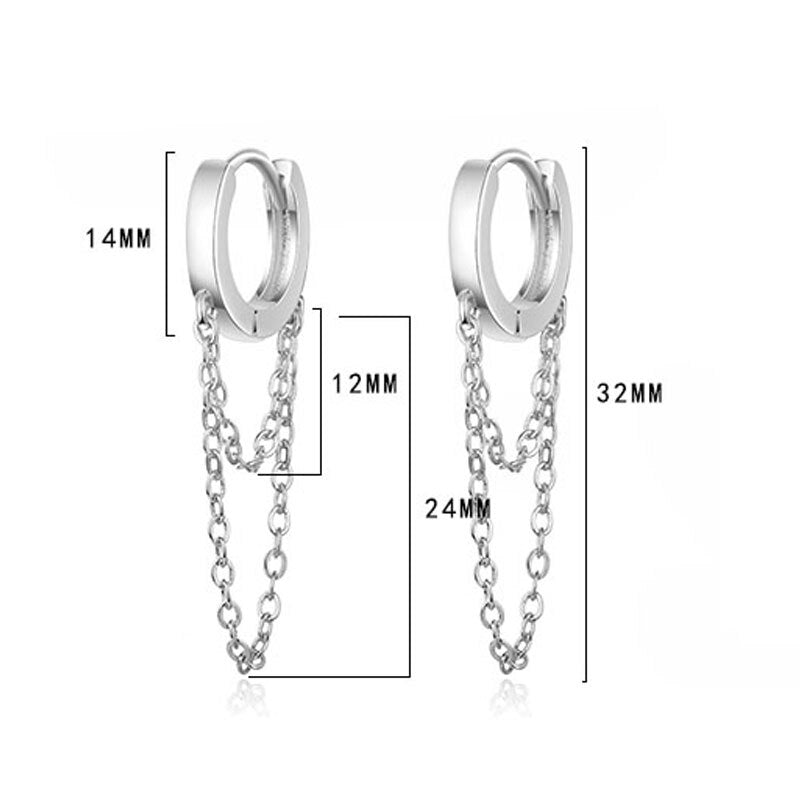 Gold Silver Long Chain Earring For Women 925 Sterling Silver Earrings Fashion Silver Jewelry korean New oorbellen