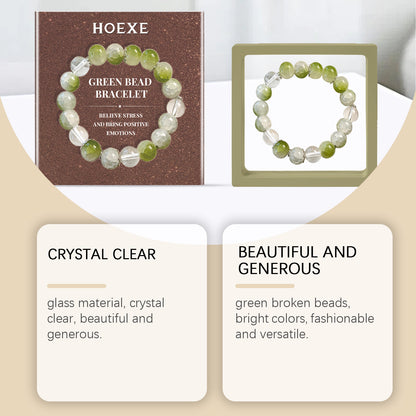 Hoexe Green Beads Bracelet, Men And Women Fashion Convenient Body Comfort Daily Life Decoration B... – photo 3 – Avaiya Gems