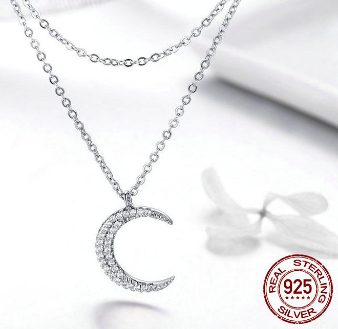 Starlight Moon Pure Silver S925 Plated Necklace – photo 5 – Avaiya Gems