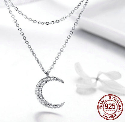 Starlight Moon Pure Silver S925 Plated Necklace – photo 5 – Avaiya Gems