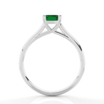 4 Prong Emerald Shaped Emerald Engagement Ring – alternate view