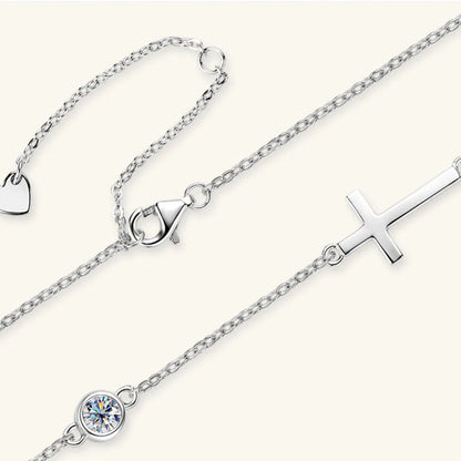 Cross 925 Sterling Silver Moissanite Necklace – photo 3 – Avaiya Gems