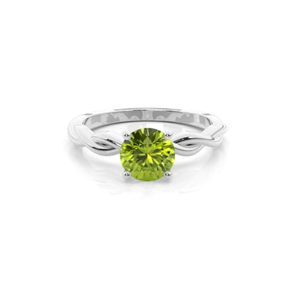 Prong Setting Peridot Solitaire Engagement Ring