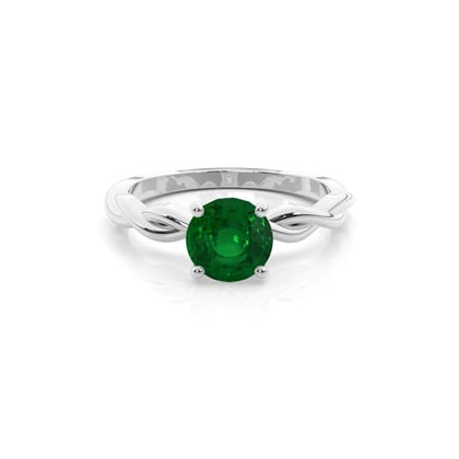 Prong Setting Emerald Solitaire Engagement Ring