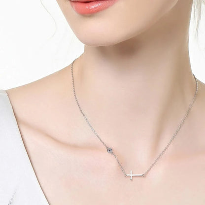 Cross 925 Sterling Silver Moissanite Necklace – Avaiya Gems