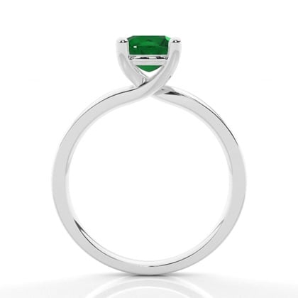 Round Prong Setting Emerald Engagement Ring – alternate view