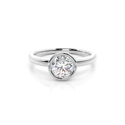 Full Bezel Setting Thin Engagement Ring