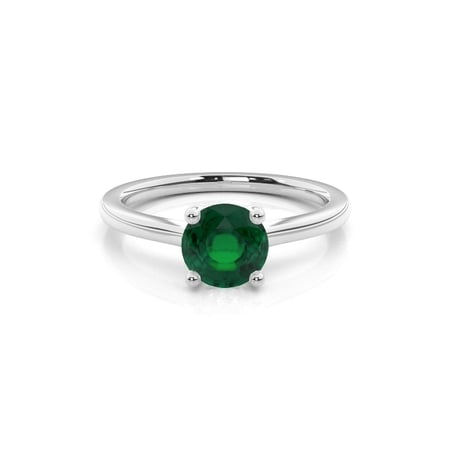Round Emerald Engagement Ring