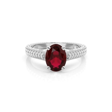 Round Vintage Ruby Engagement Ring
