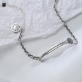 S925 Sterling Silver Thai Silver Rectangular Brand Anklet Women's Korean Version Of The Retro Sexy Net Red Simple Personality Silver Jewelry