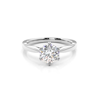 6 Prong Setting Thin Engagement Ring