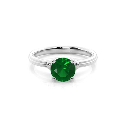 Round Emerald Engagement Ring